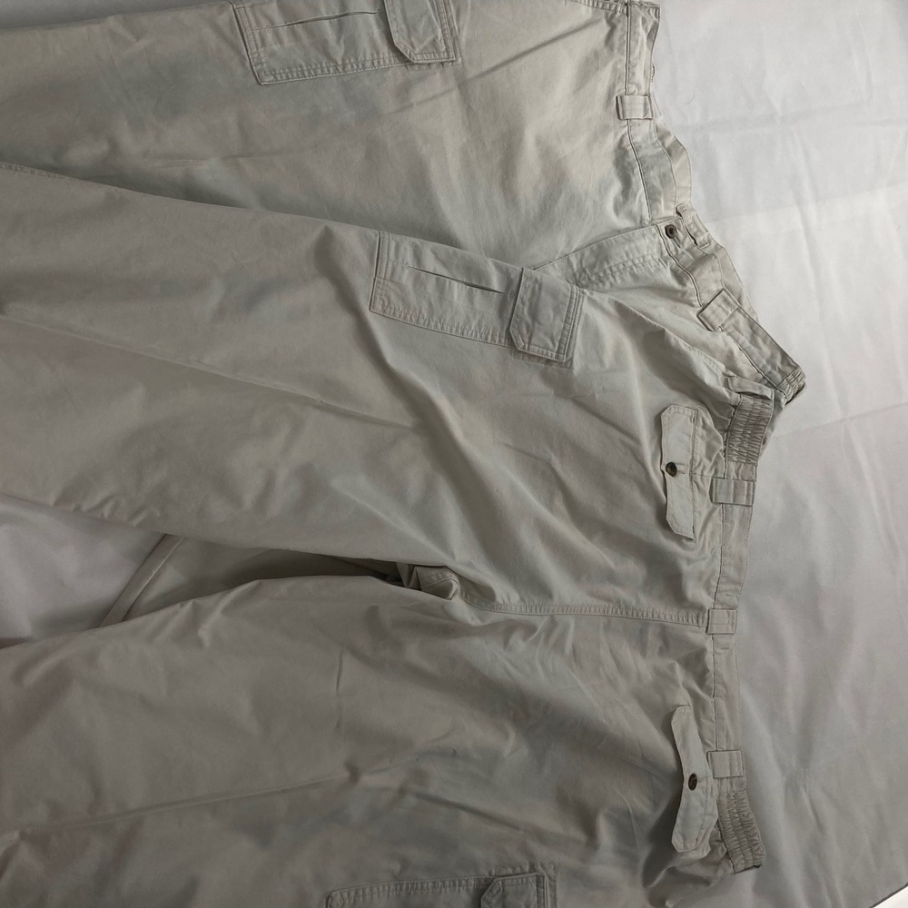 2 Pairs LL Bean Comfort Waist Cargo Pants Mens 44x32 Stone Beige Cotton